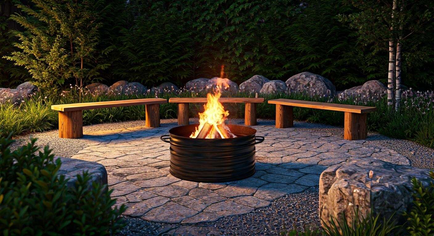 Aménager un espace "feu de camp" sécurisé avec un brasero