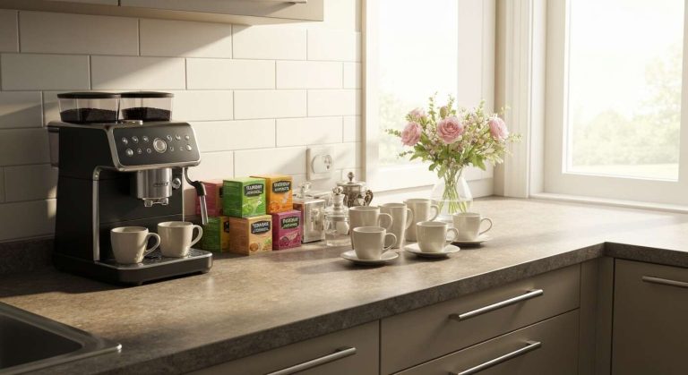 Comment créer une "station café/thé" sur votre plan de travail pour des matins organisés