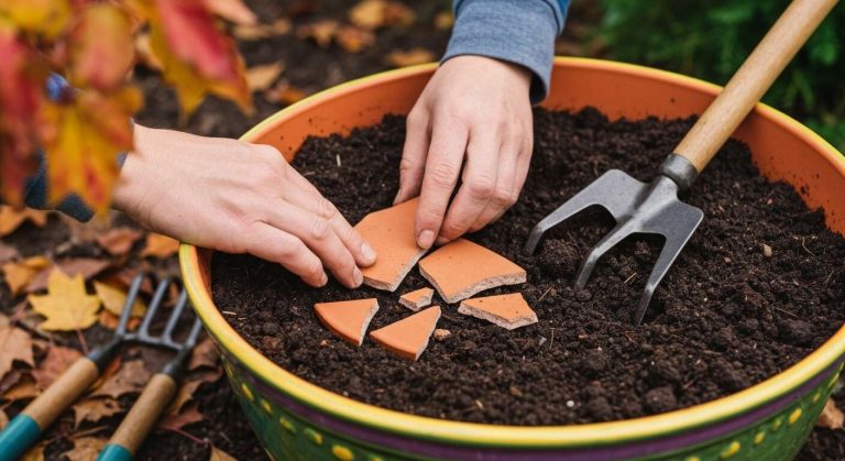 Pourquoi les jardiniers expérimentés déposent-ils des morceaux de tuiles cassées au fond de leurs jardinières d'automne ?