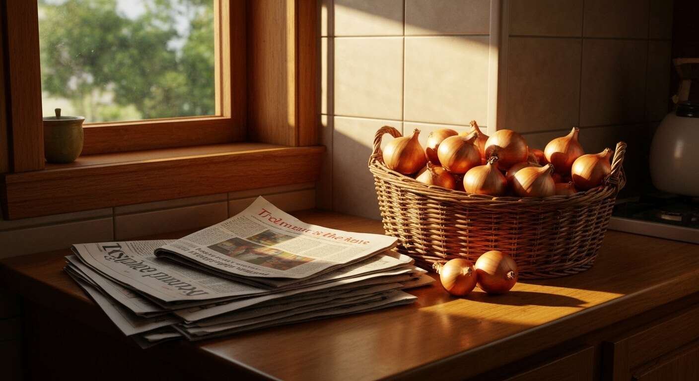 Cette technique gratuite avec des journaux garde les oignons secs jusqu’au printemps