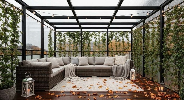 Ce que les pros font pour protéger une terrasse ou un balcon du vent et de la pluie en automne
