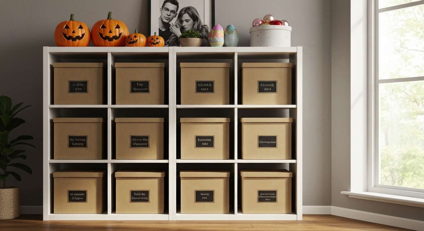 L'astuce pour ranger vos décorations saisonnières (Halloween, Pâques) par événement