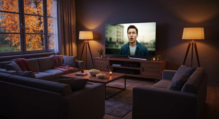 Voici comment créer une ambiance "cinéma maison" dans votre salon pour les soirées d'automne