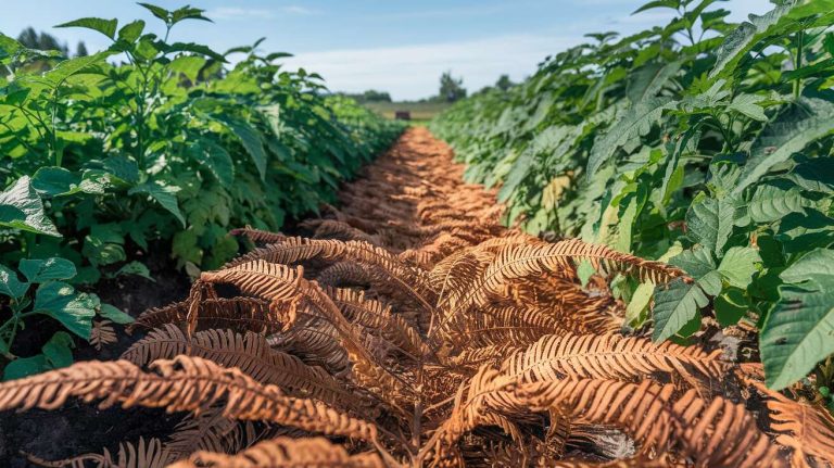 Cette technique ancestrale avec de la fougère sèche protège les plants de pommes de terre
