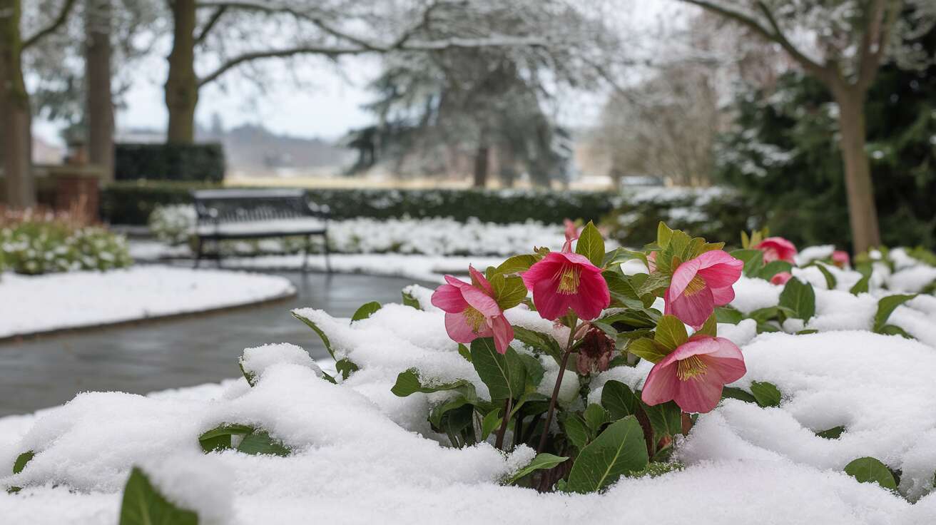 Cette vivace spectaculaire fleurit sous la neige et colore les massifs en plein hiver