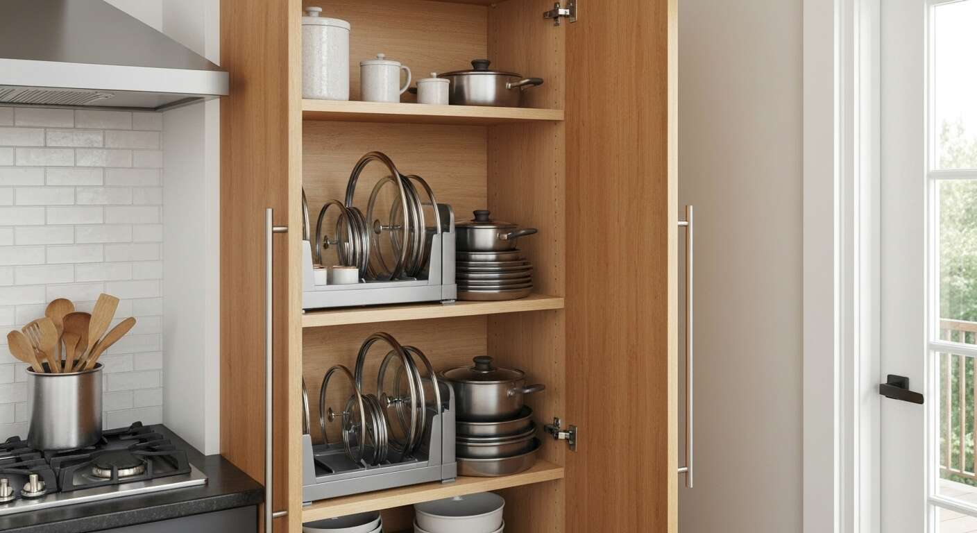 L'astuce géniale pour ranger les couvercles de casseroles et optimiser l'espace dans vos placards de cuisine