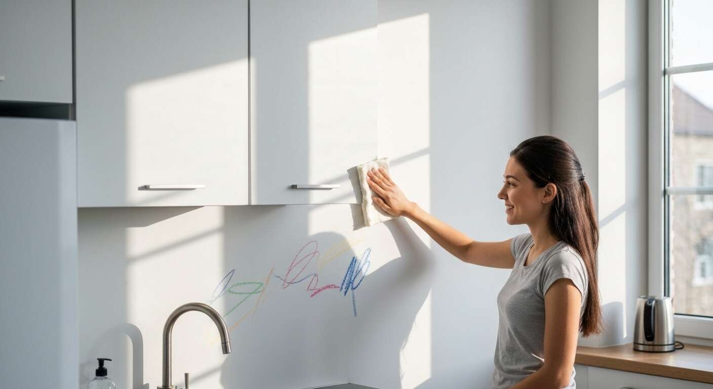 Voici comment enlever les marques de crayons de couleur ou de cire sur un mur peint