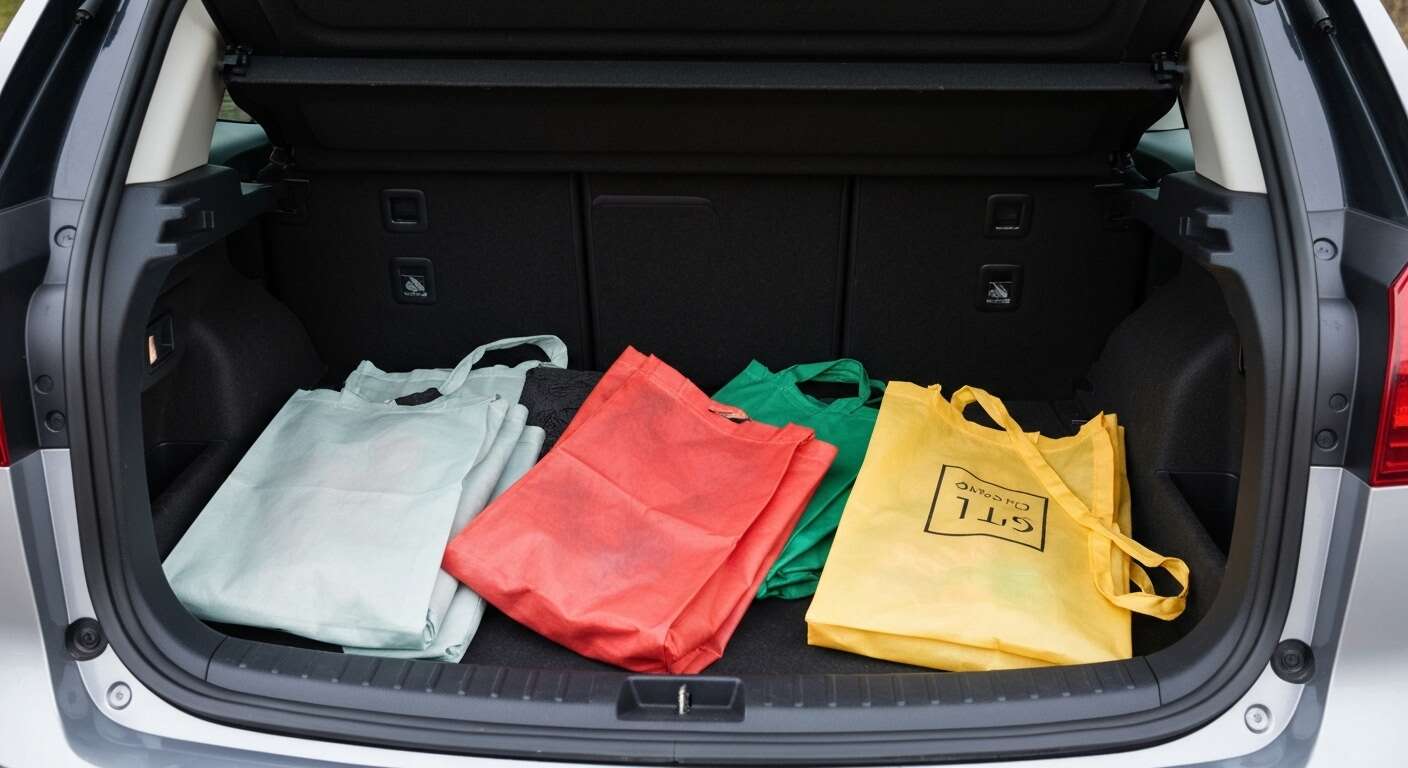 Fini le désordre des sacs de courses réutilisables : la méthode pour les plier et les ranger dans la voiture
