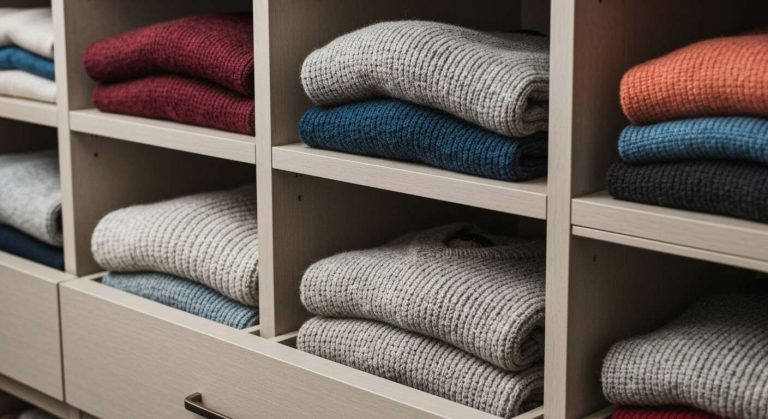 Voici comment les pros du rangement plient les pulls en laine pour ne pas les déformer et gagner de la place